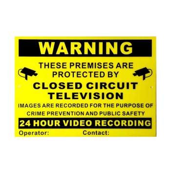 Sentry CCTV Warning Sign 24hr Recording These Premises are Protected by CCTV Warning Sign Waterproof Polycarbonate pre-drilled - Security, Camera, Closed Circuit TV, Surveillance Warning Safety Sign A4 (200mm x 300mm) | Home-CCTV
