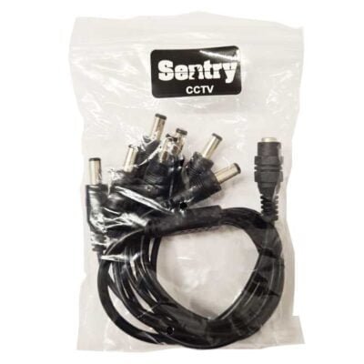 Sentry 8 Way Power Splitter Cable for CCTV Security Camera, Monitor, Power Supply, DVR, LED Strip