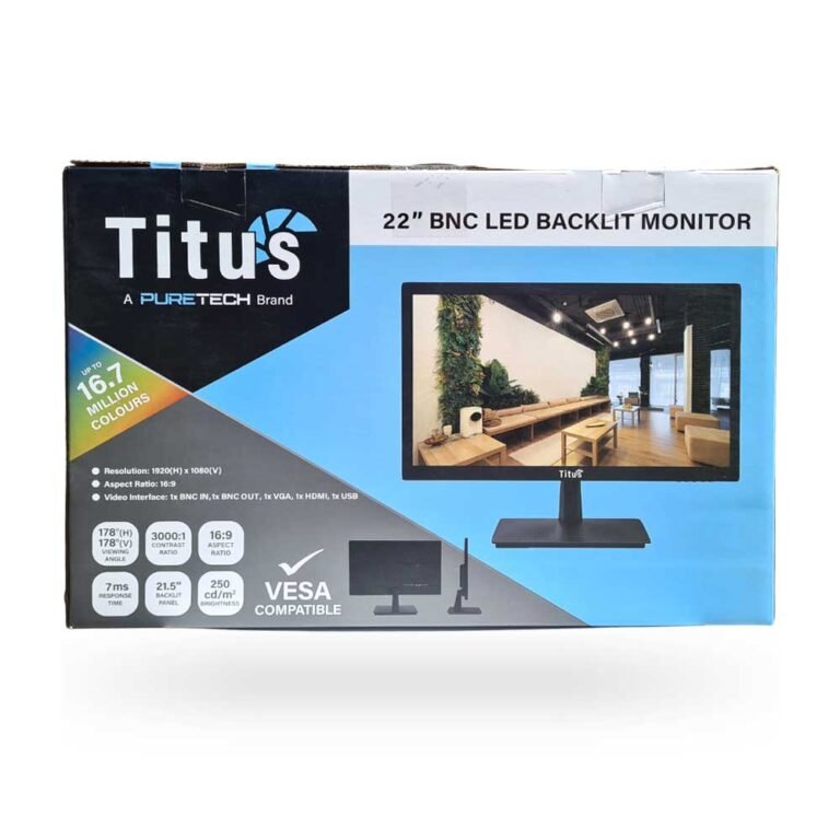 Titus 21.5" HD LED Backlit CCTV Monitor 1080p HDMI BNC 1920 x 1080 - Package image | Home-CCTV