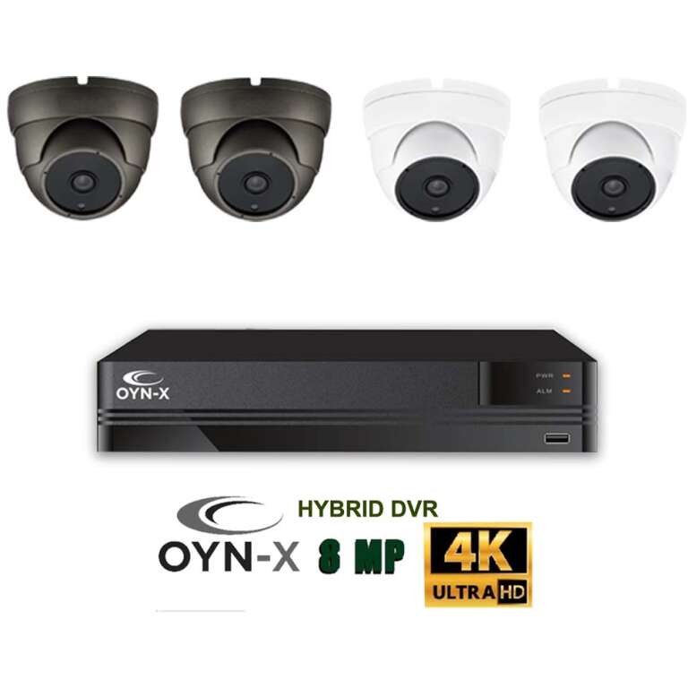 OYN-X Kestrel CCTV Kits | 4 Channel DVR | 8MP/4K HD Dome camera - Home CCTV Systems - CCTV Cameras | CCTV Kits | Home CCTV Systems