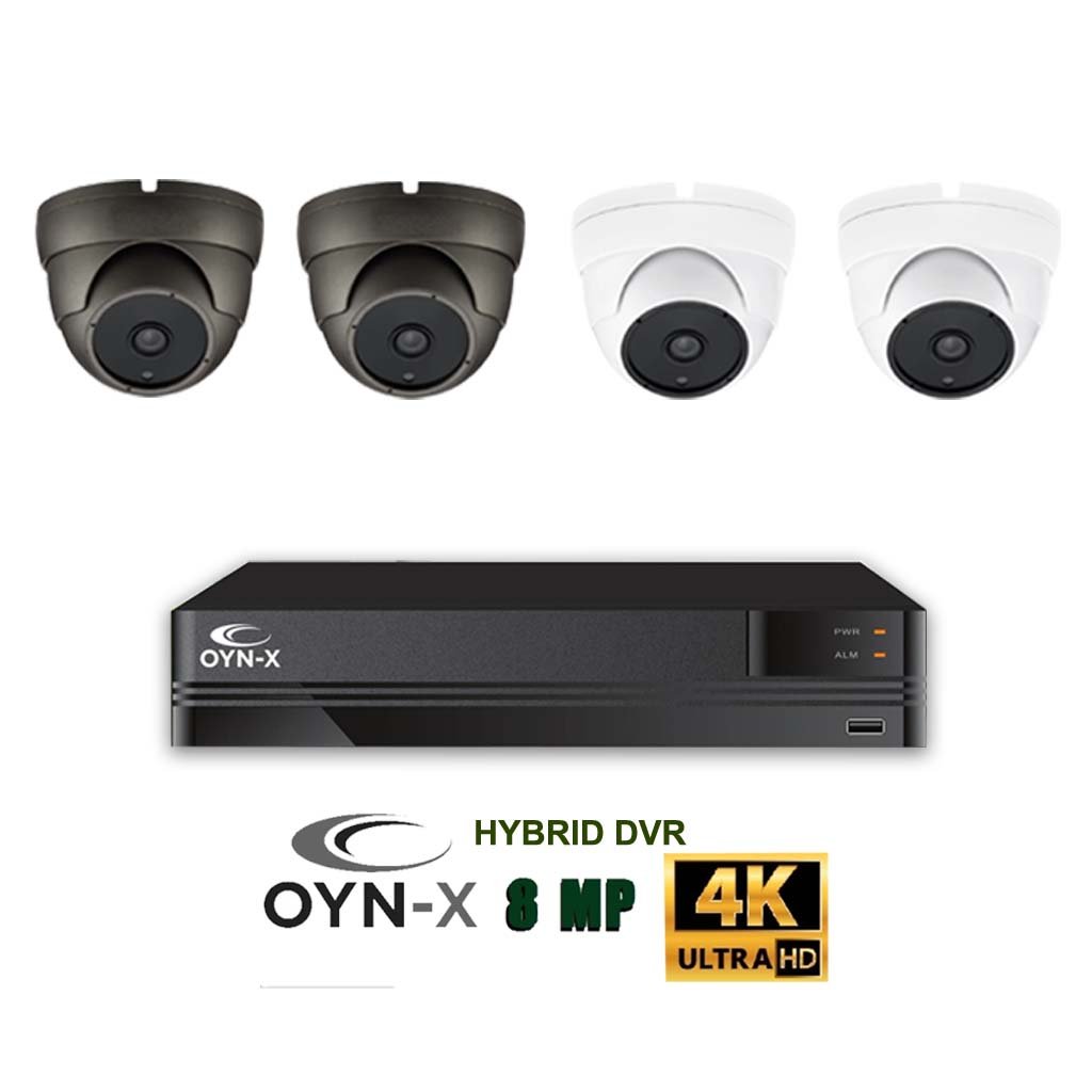 PC/タブレット PC周辺機器 OYN-X Kestrel CCTV Kits | 4 Channel DVR | 8MP/4K HD Dome Camera 
