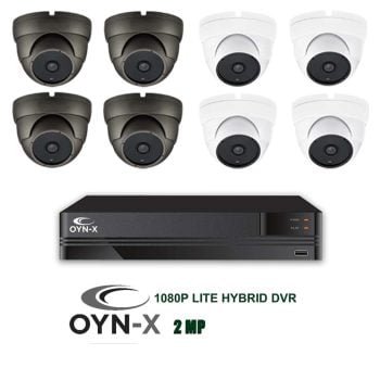 OYN-X Kestrel 1080p HD CCTV dome camera 8ch DVR KITS with grey or white cameras