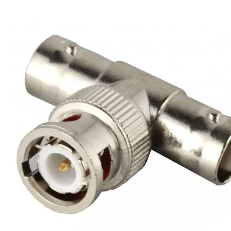 T Shape BNC Male to 2 BNC Female Splitter CCTV 2 way Connection