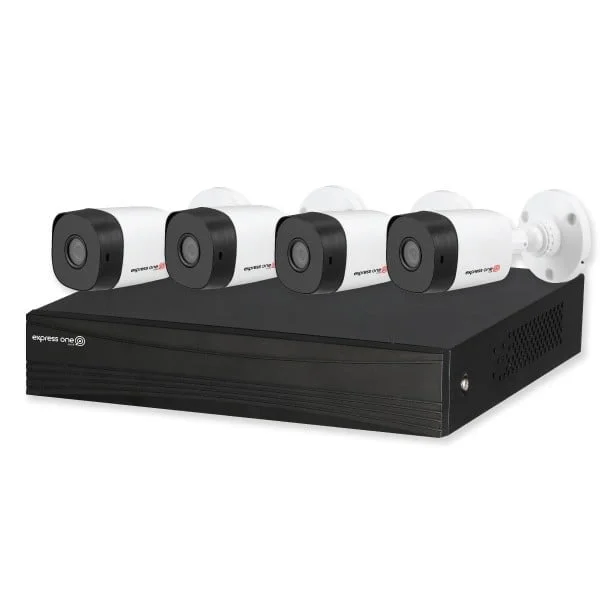 Express One CCTV Systems Kits HDCVI 5MP 8 channel DVR 4x external Cameras Wired CCTV kits - home cctv systems