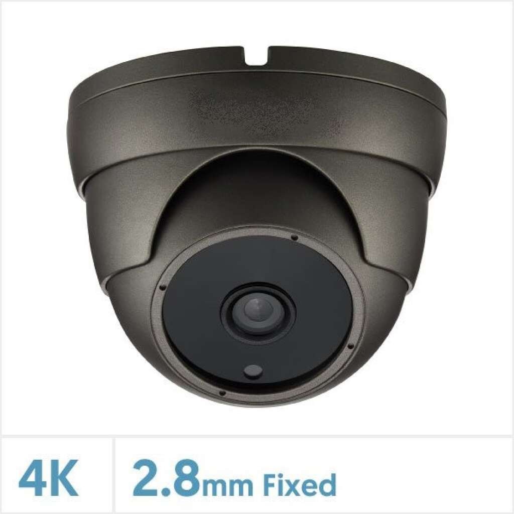 OYN-X Kestrel 4K 8MP CCTV Turret Camera 2.8mm Fixed Lens wide angle (Grey) with 36pcs IR