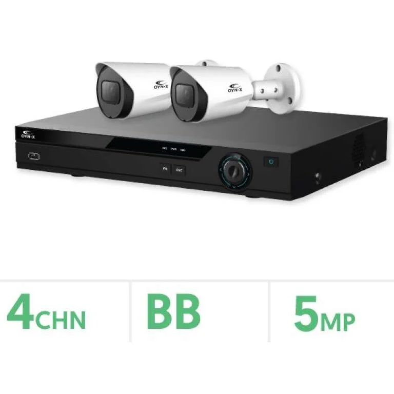 Eagle CCTV Kits AHD - 4 Channel BB Recorder with 2x 5MP Fixed Bullet Cameras (White)