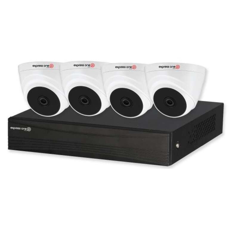 Express One Home CCTV Kit. 4 x 2MP Turret Cameras and 8 Channel Recorder