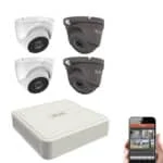 Hikvision CCTV KIT System 4 Channel DVR HD 2MP WHITE/GREY CCTV Dome Camera