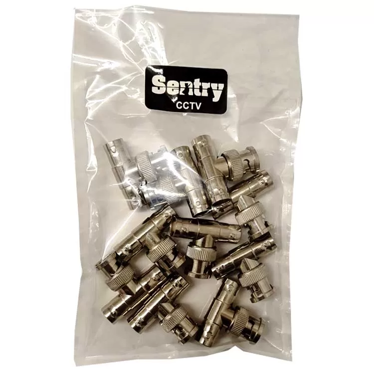 Sentry CCTV - T Shaped BNC Splitter Male to 2 Female CCTV 2 way Connection