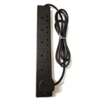 PRO ELEC - PL12984 - 2m 13A 6 Gang Power Extension Lead with Surge Protected - Black