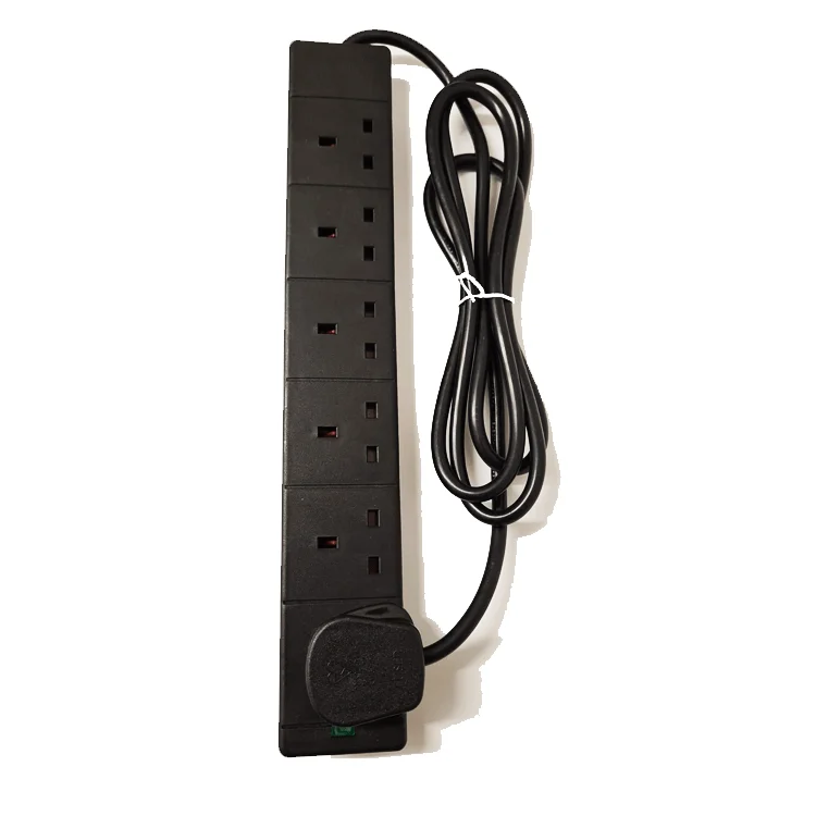 PRO ELEC - PL12984 - 2m 13A 6 Gang Power Extension Lead with Surge Protected - Black