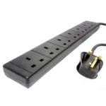 PRO ELEC - PL12984 - 2m 13A 6 Gang Power Extension Lead with Surge Protected - Black