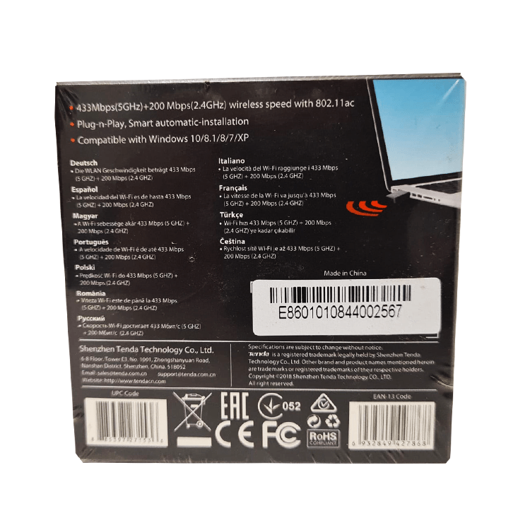 Tenda AC650 Wireless Dual Band USB Adapter (U9)