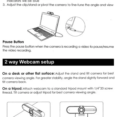 Secyour 1080P HD USB Webcam 4MP 2k - Noise cancellation - 30FPS - 85 Degree View of Angle - Webcam for PC Video Conference Video Call Virtual Learning Live Streaming Gaming - Webcam installation
