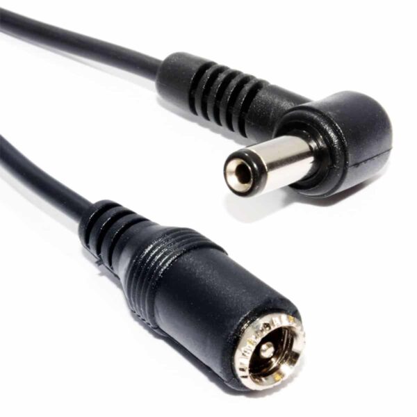 5.5 x 2.1mm Right Angled DC Power Male Female CCTV Extension Cable 5m (5 meters)