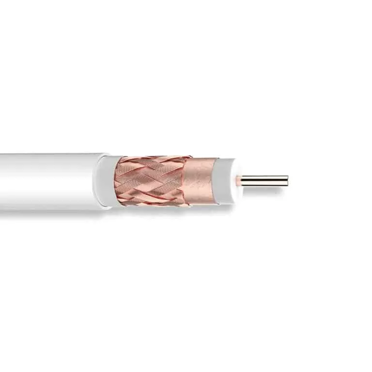 RG59 Coaxial Cable Solid Copper Conductor LSF - 200M reel (White)