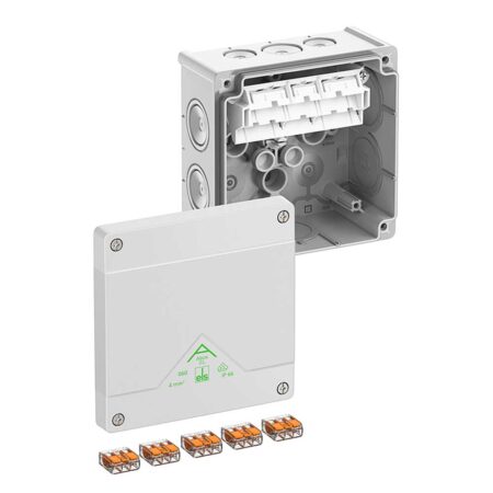 Abox SL-4² Junction Box - IP66 Rated, 5-Pole Screwless Terminal, 4mm² - Heavy-Duty Outdoor Use External CCTV Electrical Accessories - Home-CCTV