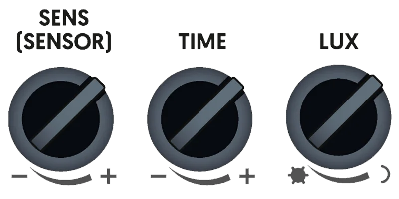 PIR Infrared Motion Sensor - QFlood PIR Dial Switch - 120° Detection Range - Adjustable - Outdoor Day Night - DIAL