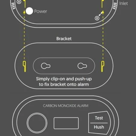 Qvis Carbon Monoxide Detector QFS-CO (10 Year Battery) - Technical Drawing