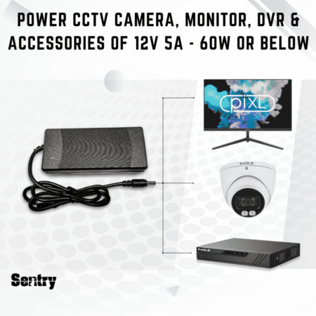 Sentry 12V 5A PSU Power Supply Unit Adapter AC/DC UK 3-Pin - compatibility | Home-CCTV