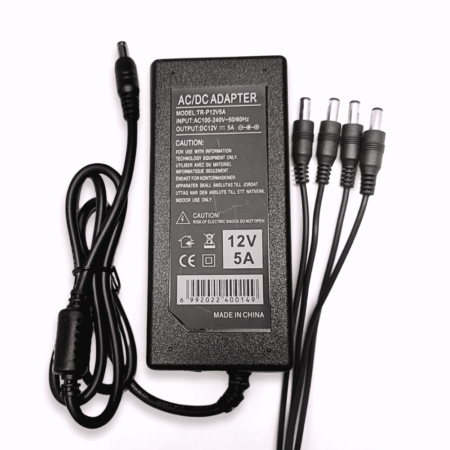 Sentry 12V 5A PSU Power Supply Unit Adapter AC/DC UK 3-Pin - with 8 way splitter | Home-CCTV