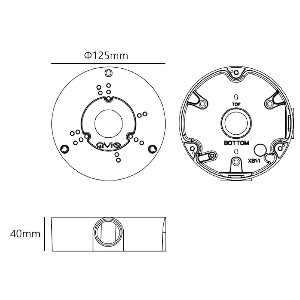 Eagle Water Proof Junction Box (Grey) - Cable Management Ring for Turret / Dome CCTV Cameras - Dimensions | Home-CCTV