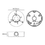 Eagle Water Proof Junction Box (White) - Cable Management Ring for Turret / Dome CCTV Cameras - Dimensions | Home-CCTV