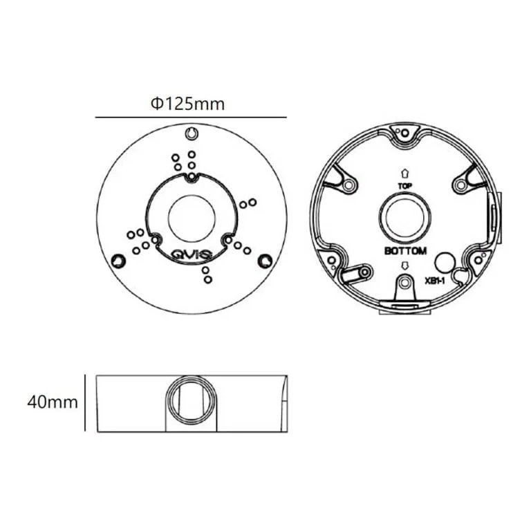 Eagle Water Proof Junction Box (White) - Cable Management Ring for Turret / Dome CCTV Cameras - Dimensions | Home-CCTV