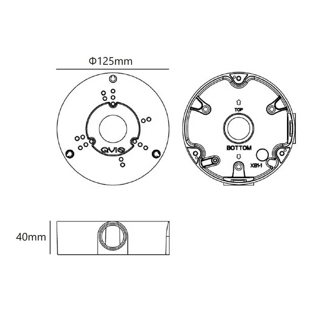 Eagle Water Proof Junction Box (White) - Cable Management Ring for Turret / Dome CCTV Cameras - Dimensions | Home-CCTV