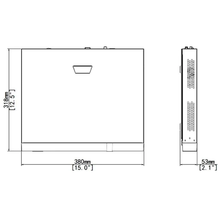 Uniview IQ Series 12MP 32 Channel NVR with Built-in AI HD POE 2-SATA H.265/H.264 Network Video Recorder - Diagram / Dimensions | Home-CCTV