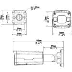 Uniview LightHunter 8MP HD IR Bullet Network Turret Camera with AI and Motorised Lens 2.8 - 12mm - White - Diagram Dimensions | Home-CCTV