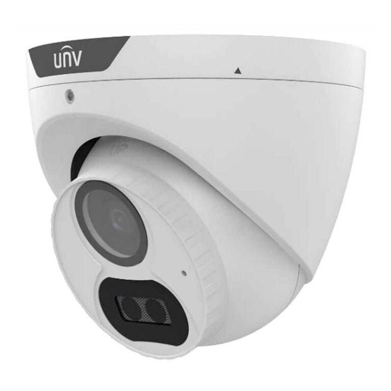 Uniview 2MP LightHunter HD 2.8mm Fixed Lens Analogue Turret CCTV Camera Mic AoC - Sideview | Home-CCTV