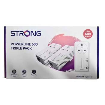 Powerline 600 triple pack UK Pack of 3 Powerline 600 Adapters packaging| Home-CCTV