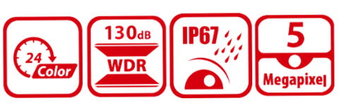 Hikvision 5MP Full Color ColorVu Fixed Mini Bullet HD CCTV Camera - DS-2CE10HFT-F28 - Features Badge | Home-CCTV