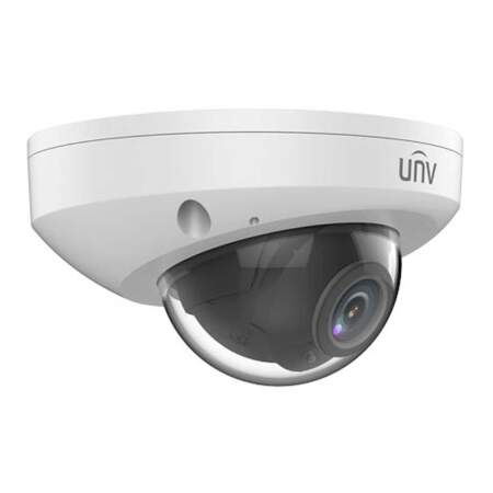 Uniview 4MP LightHunter Fixed Lens AI HD Turret Network Camera 2.8mm Vandal Resistant - Sideview | Home-CCTV