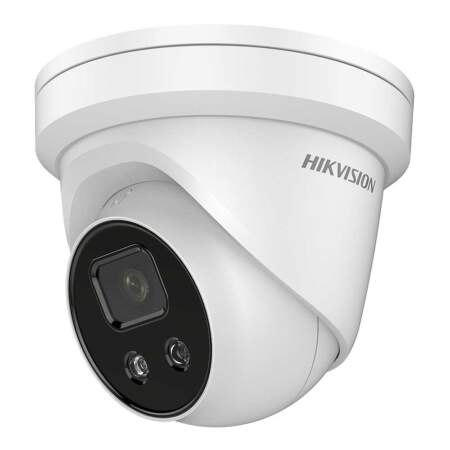 Hikvision 4MP Fixed Lens Turret Network Camera with IR and built-in mic AcuSense Darkfighter - White - DS-2CD2346G2-IU | Home-CCTV