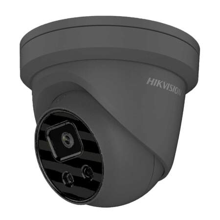 Hikvision 8MP 4K Fixed Lens Turret Network Camera with IR and built-in mic AcuSense Darkfighter - Grey - DS-2CD2386G2-IU - Dimensions | Home-CCTV