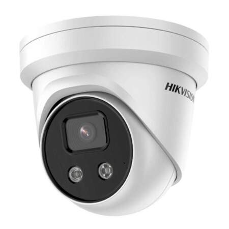 Hikvision 8MP 4K Fixed Lens Turret Network Camera with IR and built-in mic AcuSense Darkfighter - White - DS-2CD2386G2-IU | Home-CCTV