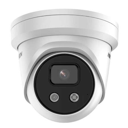 Hikvision 8MP 4K Fixed Lens Turret Network Camera with IR and built-in mic AcuSense Darkfighter - White - DS-2CD2386G2-IU - Front view | Home-CCTV