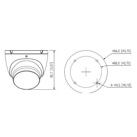 Eagle 4K/8MP HD Analogue Fixed Lens HDCVI 4-in-1 Dip Switch IR Turret CCTV Camera (Grey) - EAGLE-8-TUR-DS-FG - Diagram | Home-CCTV