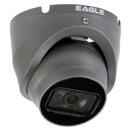 Eagle 4K/8MP HD Analogue Fixed Lens HDCVI 4-in-1 Dip Switch IR Turret CCTV Camera (Grey) - EAGLE-8-TUR-DS-FG - Sideview | Home-CCTV