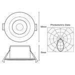 FRD Elite Fixed Fire Rated Downlight 4w/6w - Dimensions - Home-CCTV