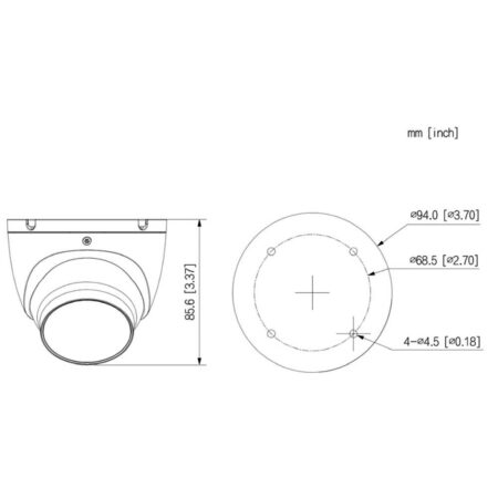 Eagle 6MP Smart Dual Light Fixed Lens Eyeball Network Camera (Grey) IP CCTV Camera - Dimensions - Home-CCTV