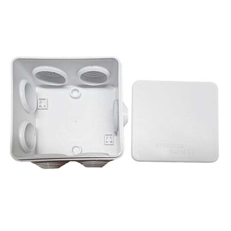 Sentry CCTV IP65 Waterproof Junction Box 85×85×50 mm - ABS Square Electrical Enclosure Terminal Box with Cable Glands Indoor & Outdoor Weatherproof Project Box - Home-CCTV