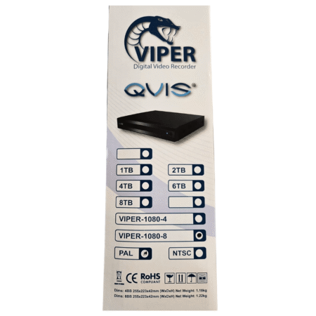QVIS Viper 8 Channel 1080N DVR with 1TB HDD 4-in-1 CCTV Recorder - Home-CCTV