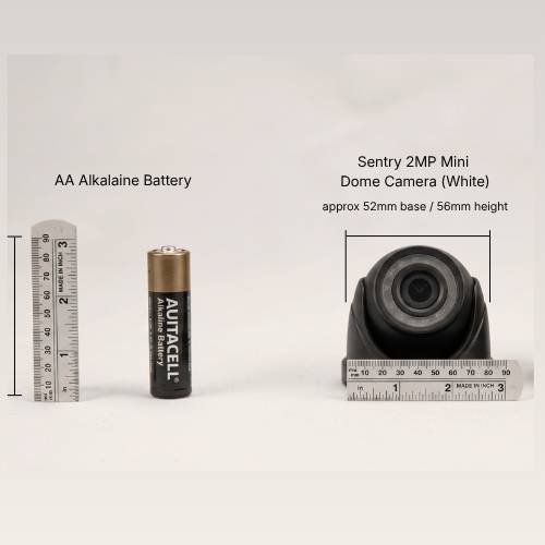 Sentry 2MP 1080p Mini Dome CCTV Camera Black 4 Sentry 2MP 1080p Mini Dome CCTV Camera - Black- size comparison