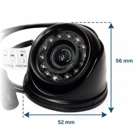 Sentry 2MP 1080p Mini Dome CCTV Camera Black Dimensions - Home-CCTV